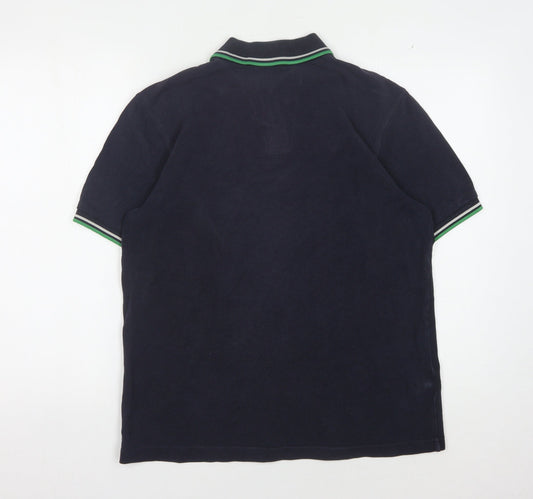 Fred Perry Men's Blue Polo Shirt M Short Sleeve