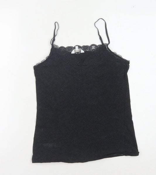 FatFace Women's Black Camisole Tank Top S - Lace Accent