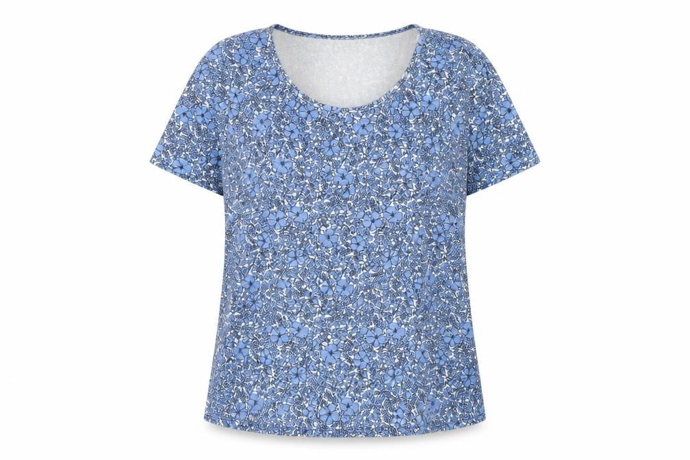 Cerulean Women's Blue Floral T-Shirt - Size 14