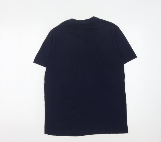 Free Soul Men's Blue Colourblock T-Shirt in S
