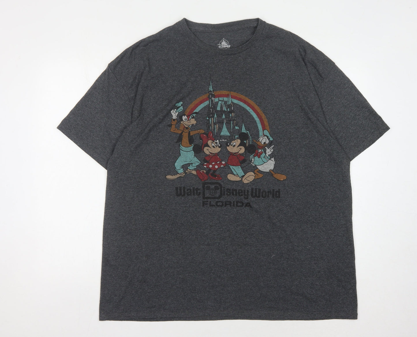 Disney Unisex Grey T-Shirt 2XL Cartoon Graphic Relaxed Fit