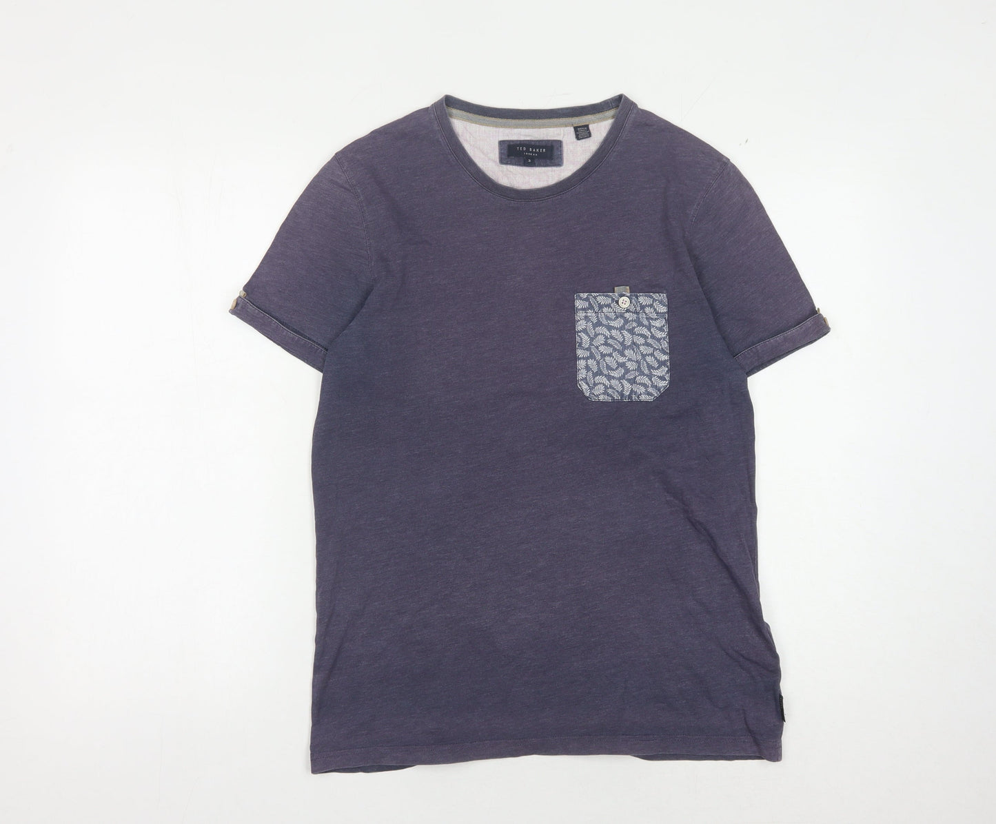 Ted Baker Men's Purple Crew Neck T-Shirt - Size M