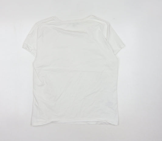 Laura Ashley Women's White T-Shirt, Size 18, Square Neck