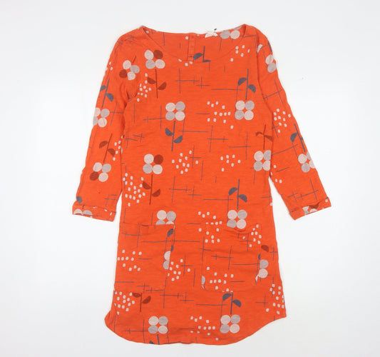White Stuff Women’s Orange Floral Shift Dress 10