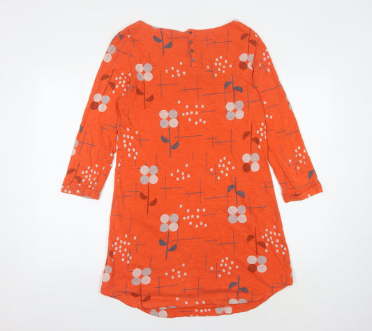 White Stuff Women’s Orange Floral Shift Dress 10