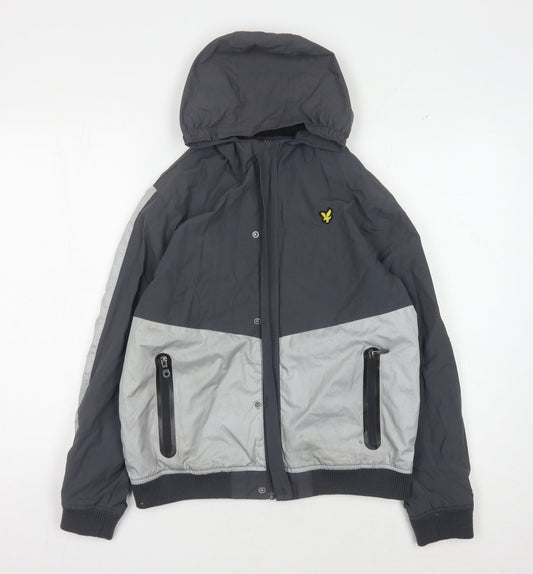 Lyle & Scott Boys Grey Bomber Jacket, 12-13 Years, Hooded, Zip