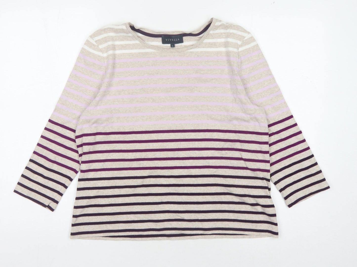 Viyella Women's Multicoloured Striped T-Shirt, Size L