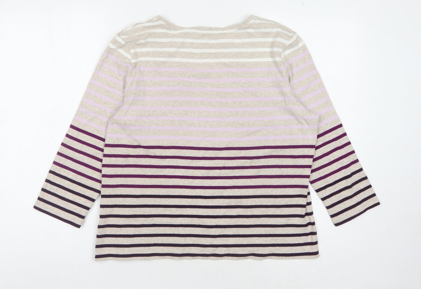 Viyella Women's Multicoloured Striped T-Shirt, Size L