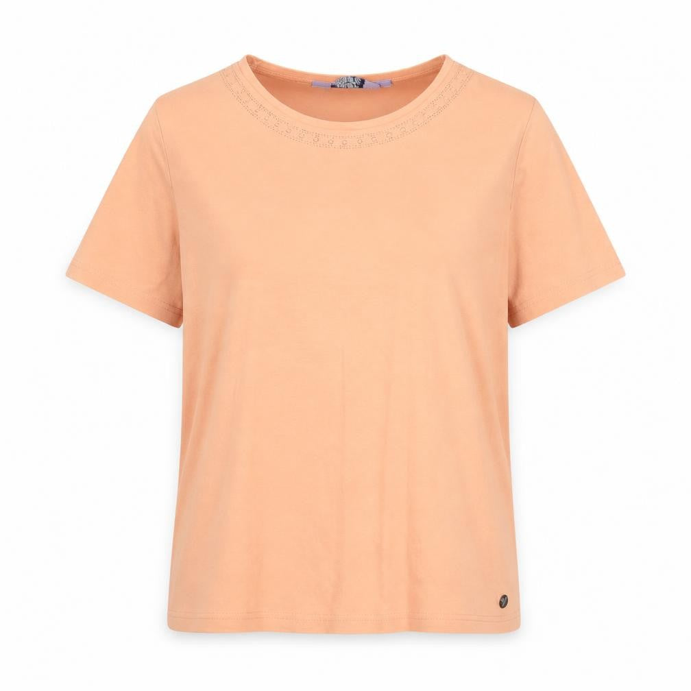 Front view of Honor Millburn Women's Orange Basic T-Shirt, size 10