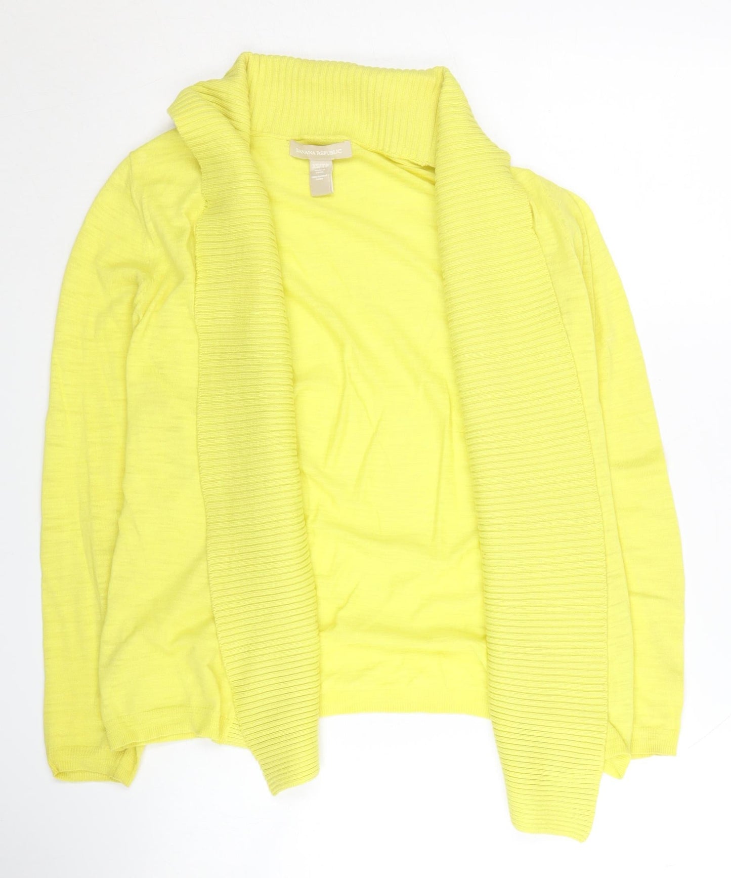 Banana Republic Women's Yellow XS Open Front Cardigan Knit Jumper
