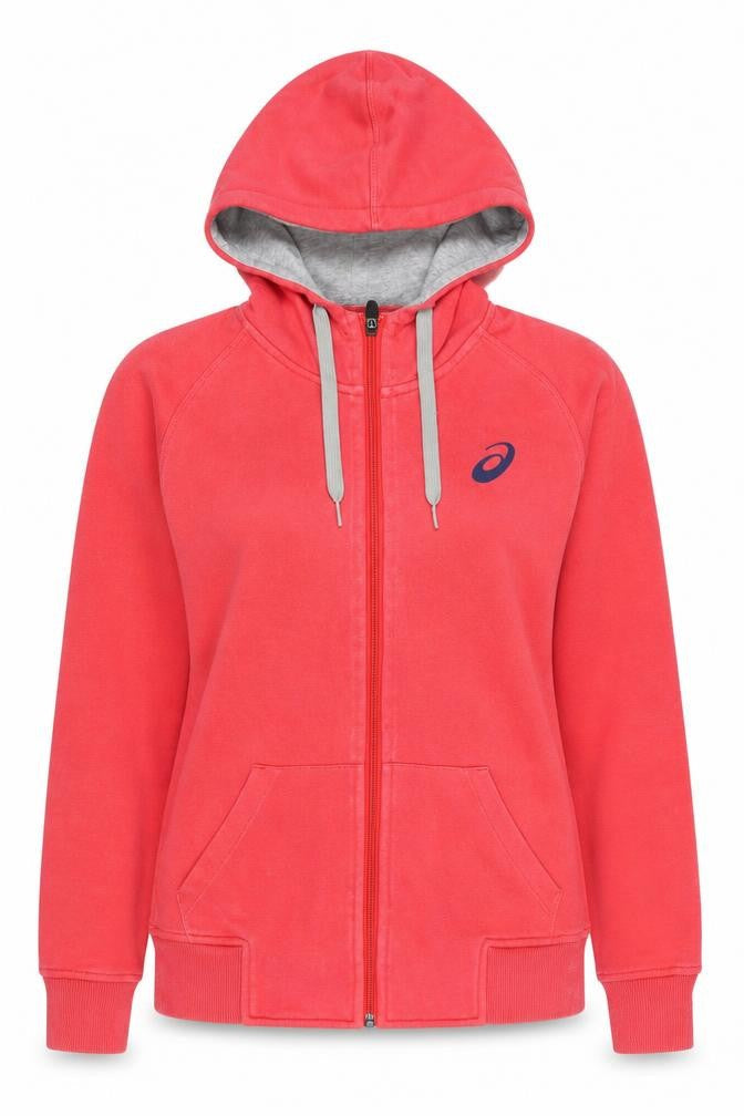 Front view of Asics Women's Red XS Full Zip Hoodie