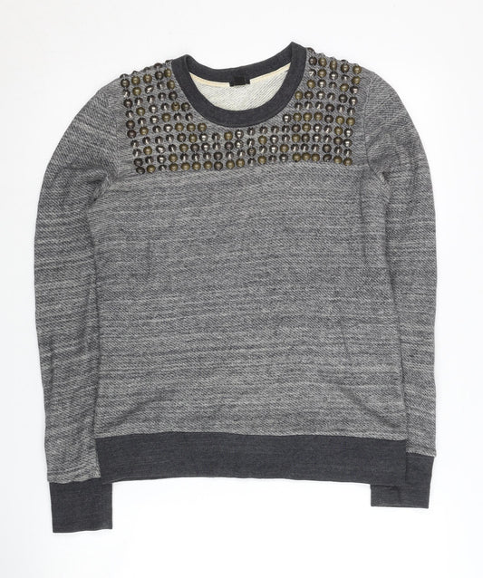 J.Crew Women's Grey Studded Pullover Sweatshirt XS