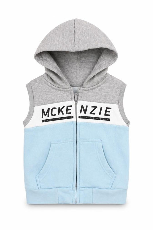 McKenzie Boys Grey & Blue Sleeveless Hooded Jacket 2-3 Years