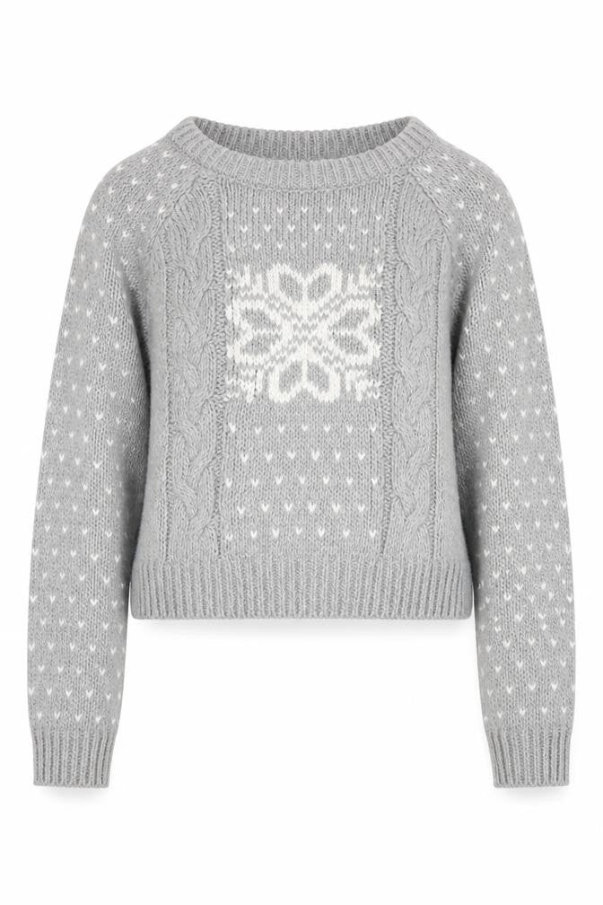 Soulcal & Co Women's Grey Cable-Knit Jumper Size 8