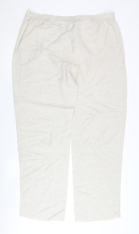 Windsmoor Women's Beige Trousers Size 16 Linen Blend
