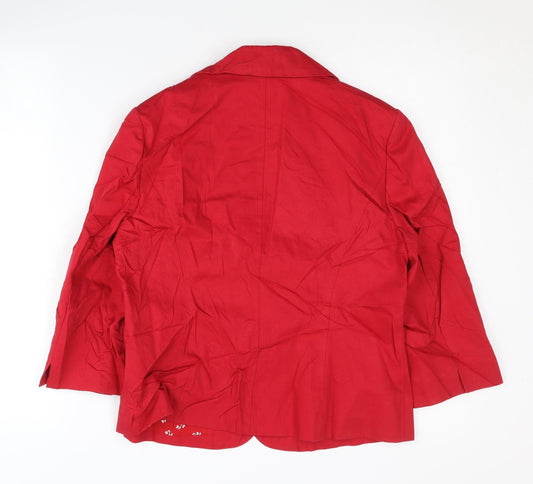Laura Ashley Women's Red Floral Jacket, Size 14