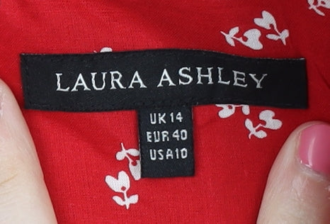 Laura Ashley Women's Red Floral Jacket, Size 14