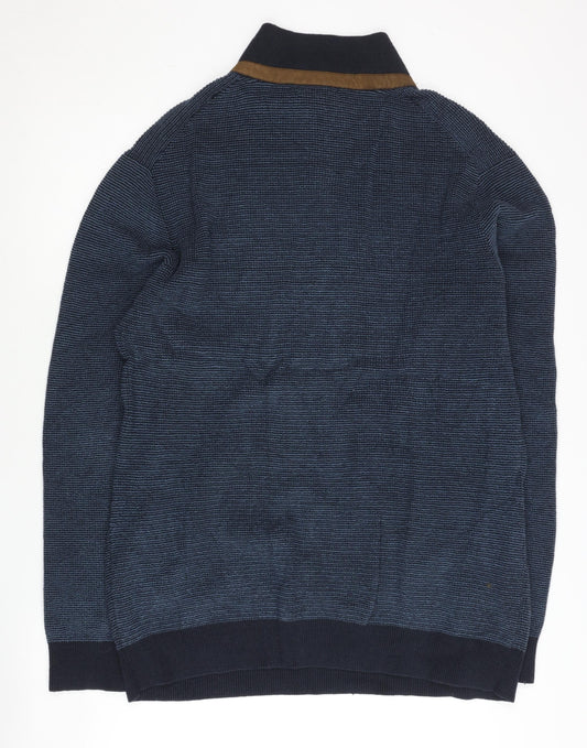 Austin Reed Men's Blue 1/2 Zip Jumper Size L