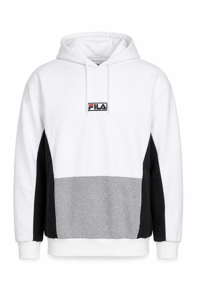 Mens UK L Regular FILA White Pullover Hoodie