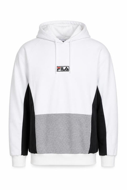Mens UK L Regular FILA White Pullover Hoodie
