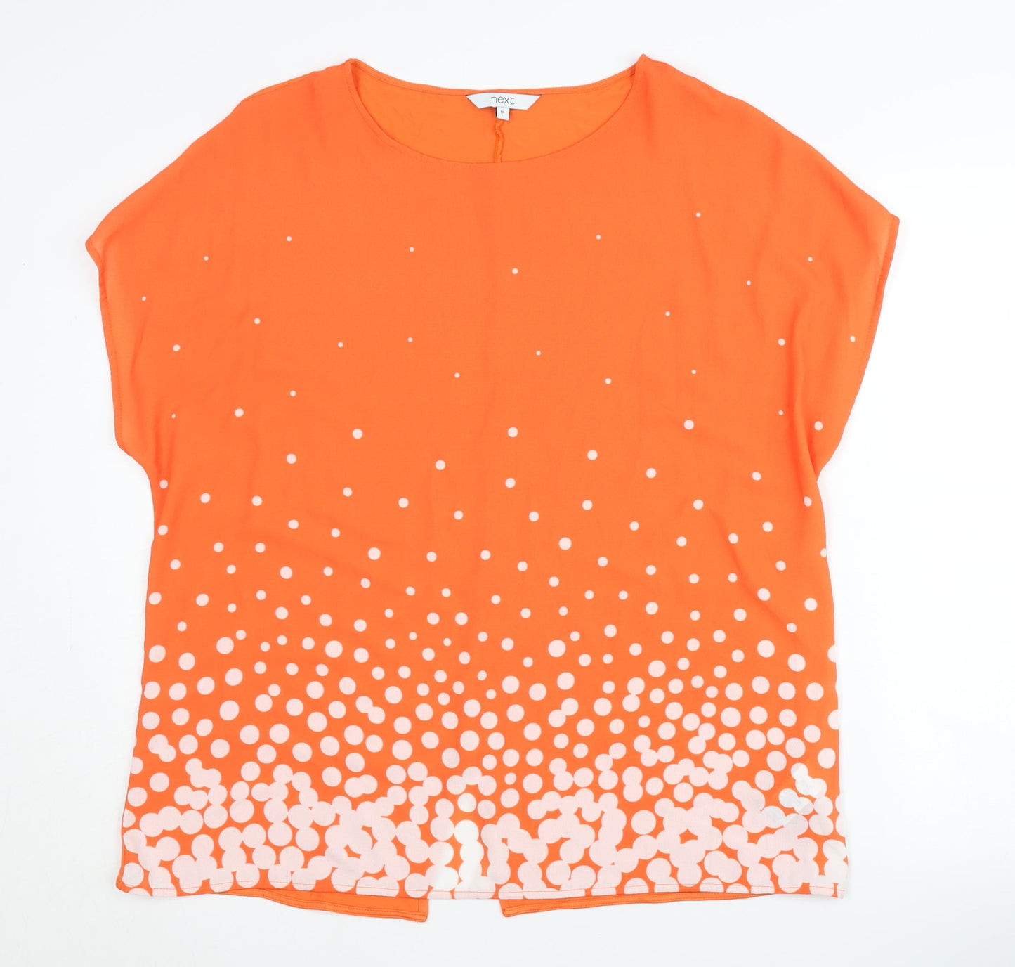 Next Women's Orange Polka Dot Jersey T-Shirt Size 18