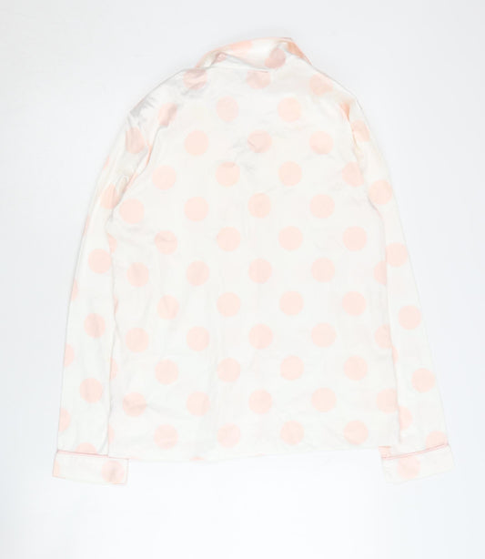 Boux Avenue Women's White Polka Dot Pyjama Top Size 10