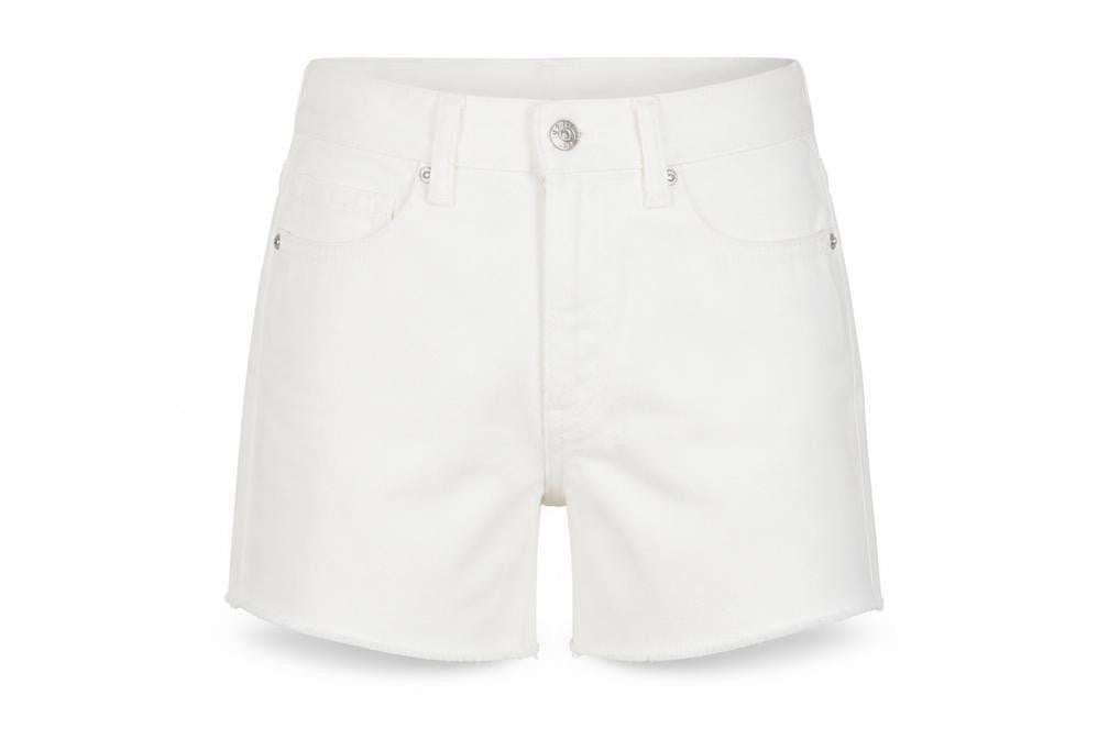Women's White Denim Shorts Size 6 Slim Fit