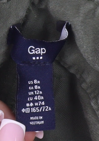 Gap Women's Green Paperbag Trousers Size 12
