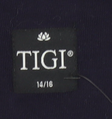 TIGI Women's Black Floral Short Sleeve Top