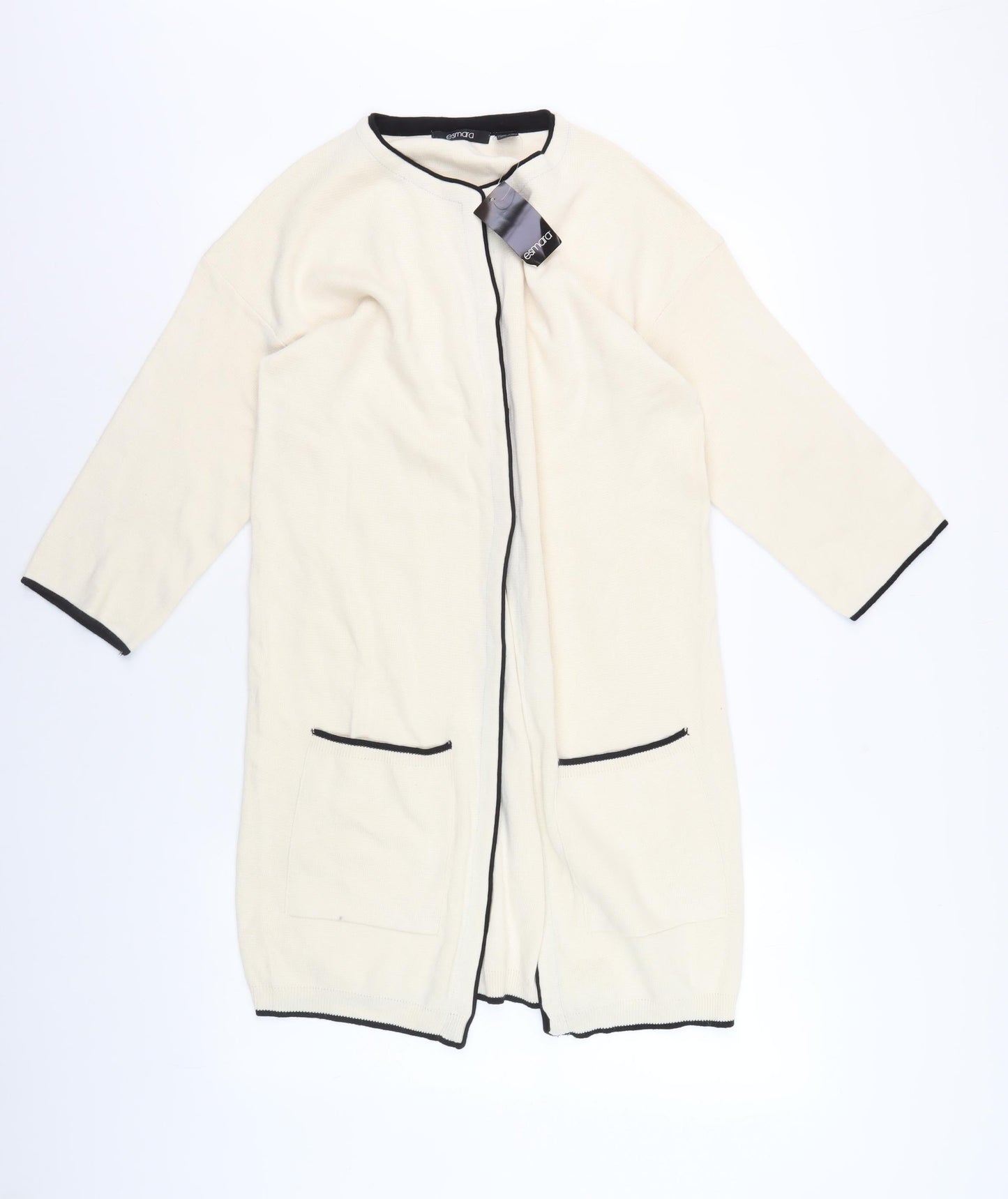 Esmara Women's Ivory Cardigan, Size S, Crew Neck