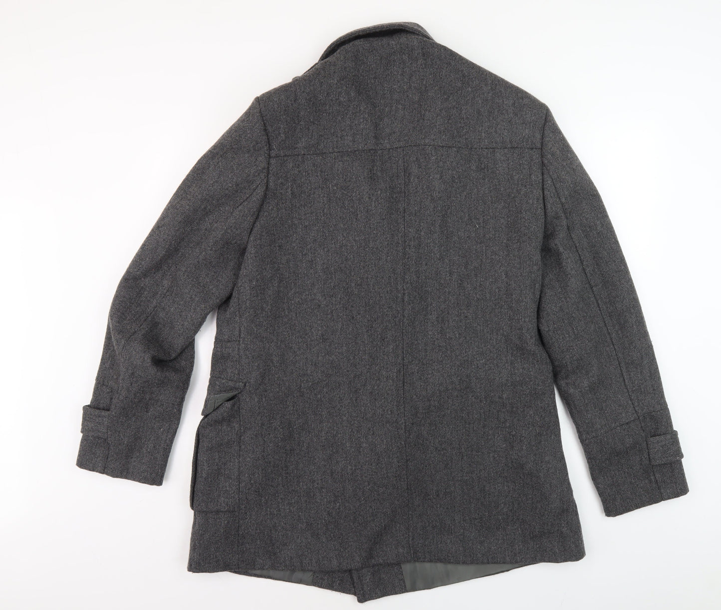 Dissident Men's Grey Wool Pea Coat M