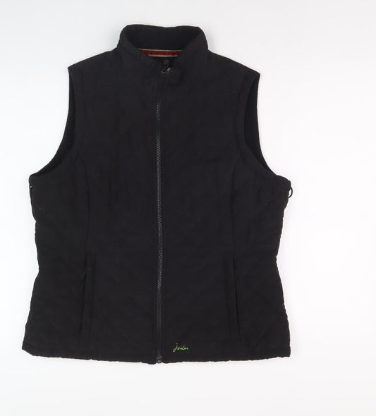 Joules Women's Black Quilted Waistcoat - Size 14
