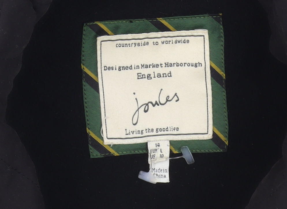 Joules Women's Black Quilted Waistcoat - Size 14