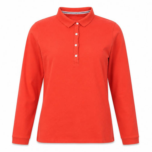Womens UK Size 14 DECATHLON Red Cotton Blend Polo