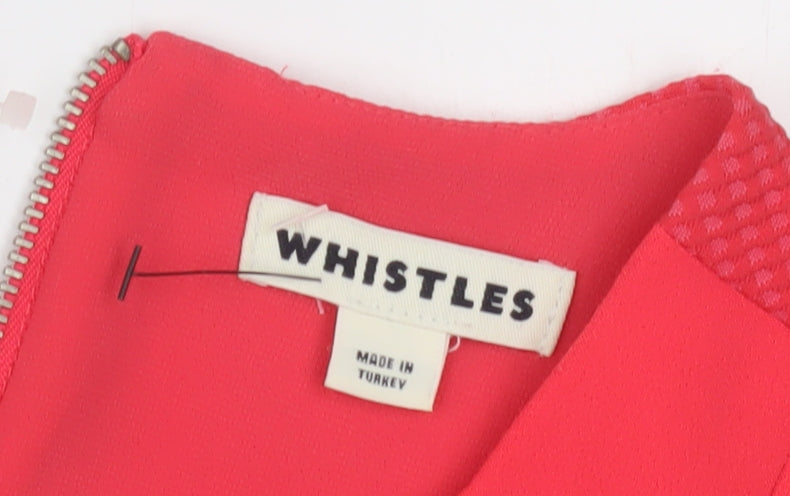 Whistles Women's Red Shift Dress, Size 4, Knee Length, Formal