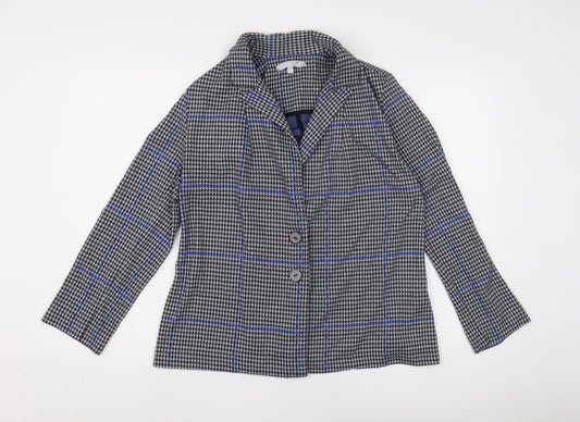 Red Herring Women's Black Check Tweed Blazer Size 14