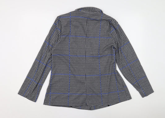 Red Herring Women's Black Check Tweed Blazer Size 14