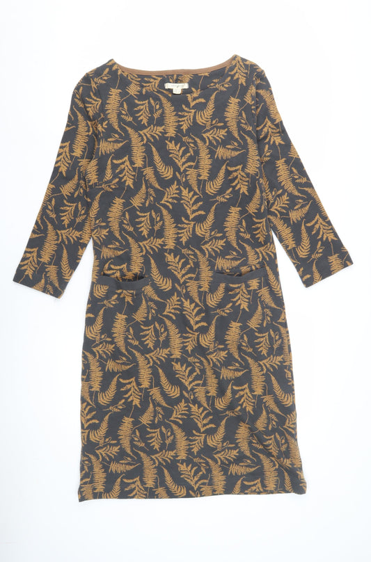 White Stuff Women's Brown Floral Dress Size 8