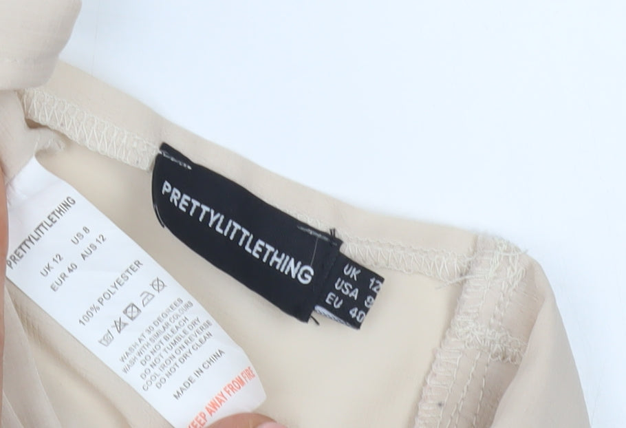 PrettyLittleThing Women's Beige Kimono Blouse Size 12