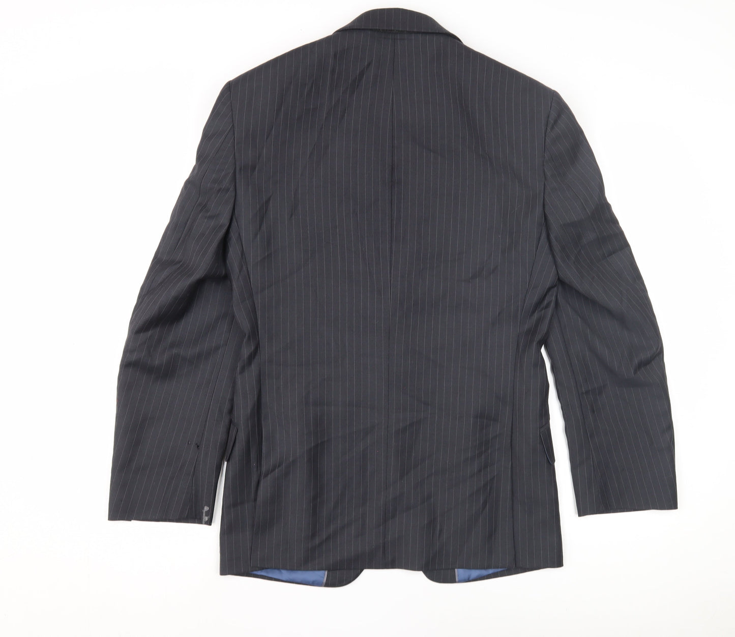 Marks and Spencer Men's Grey Striped Wool Blazer 34 Short Regular Fit