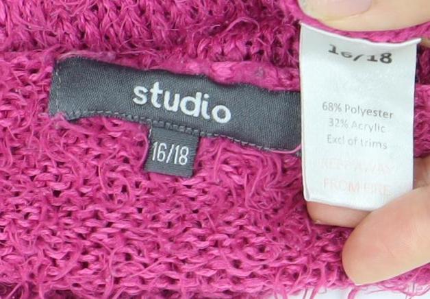 Studio Women's Size 16 Pink Pullover V-Neck Jumper