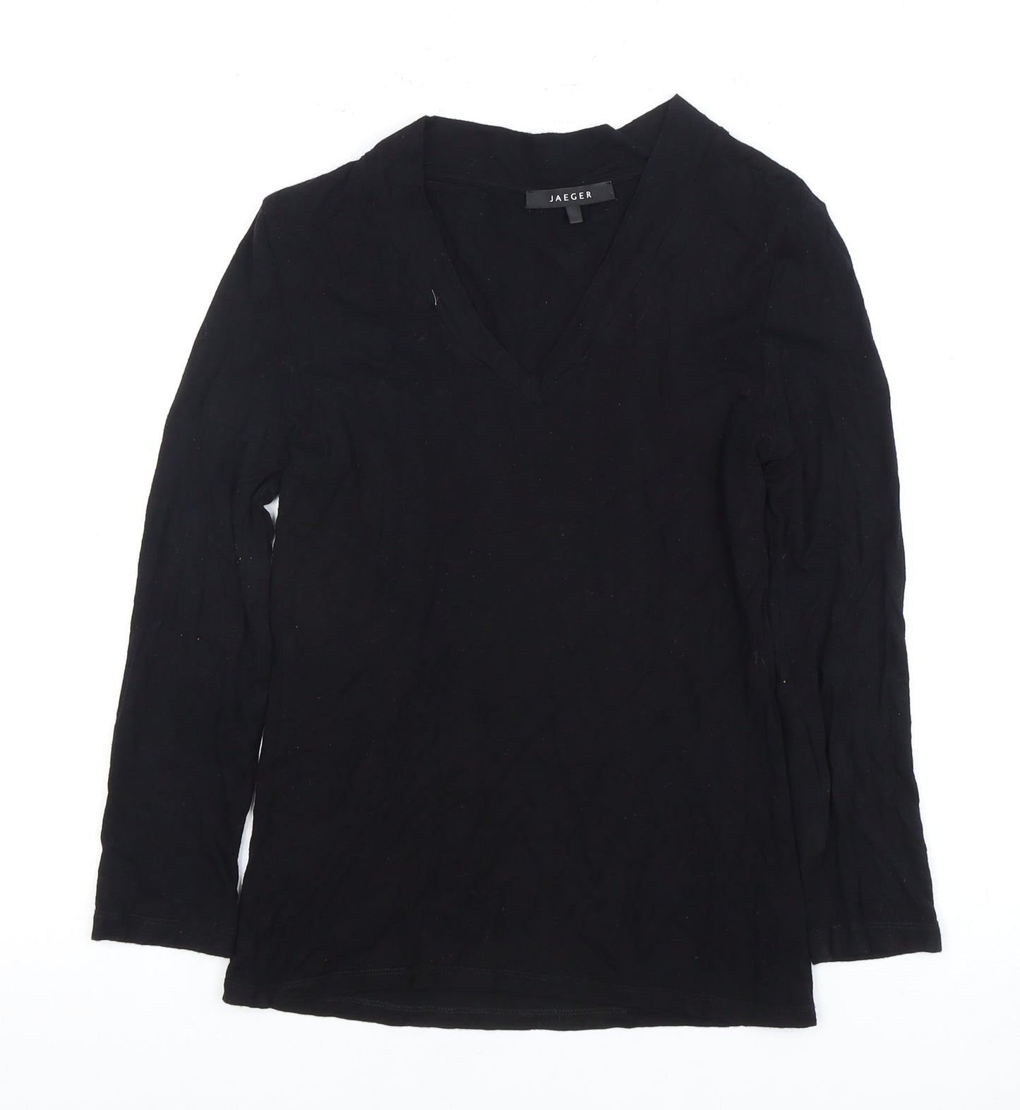 Jaeger Women's Black Small V-Neck Long Sleeve Top
