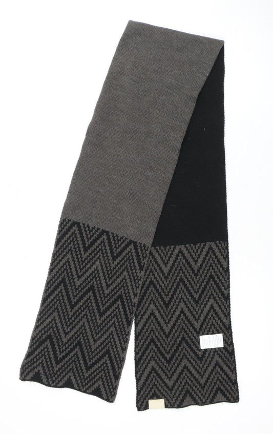 Tokyo Laundry Unisex Black Grey Geometric Knit Scarf