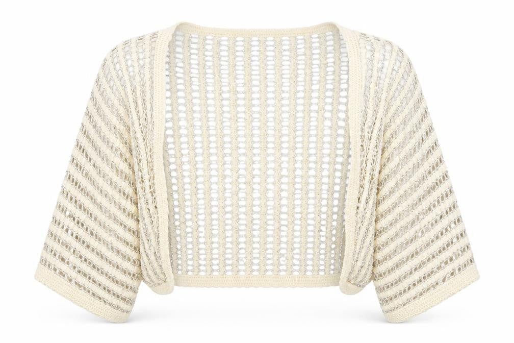 Womens UK M  Ted Baker Ivory Shrug Open-Knit