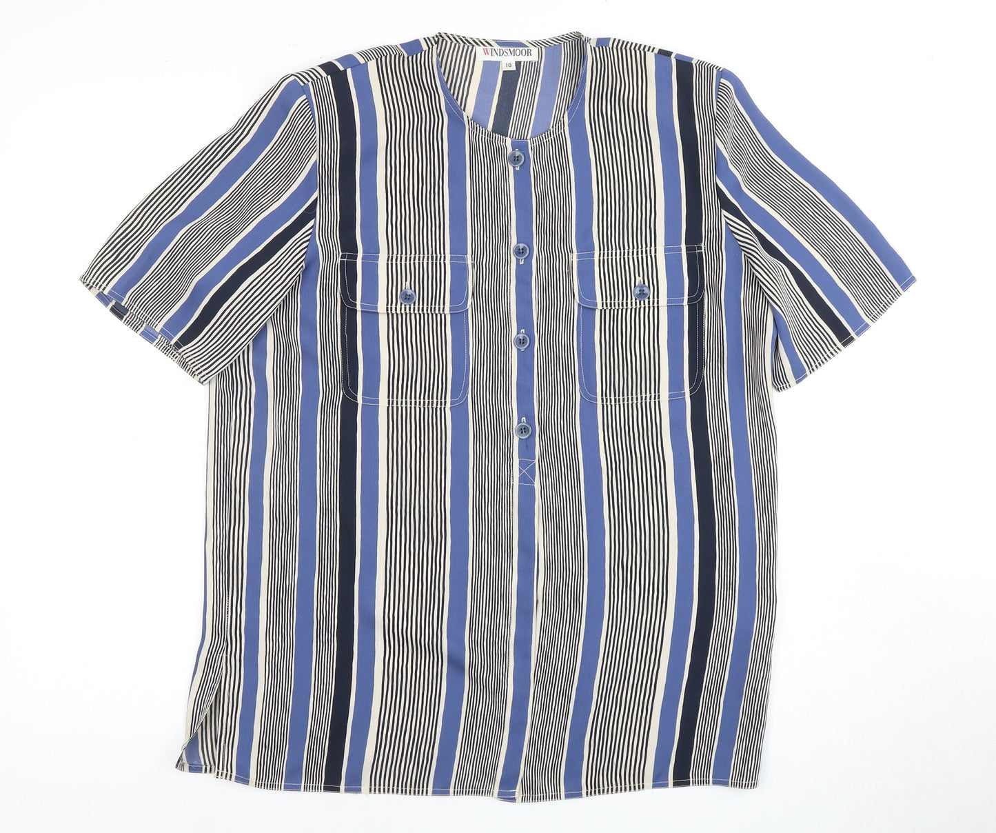 Womens UK Size 12 Windsmoor Blue Polyester Button-Up