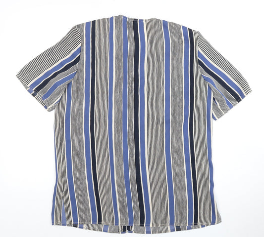 Windsmoor Women's Blue Striped Button-Up Shirt Size 12