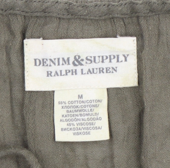 Ralph Lauren Women's Green Off Shoulder Blouse M