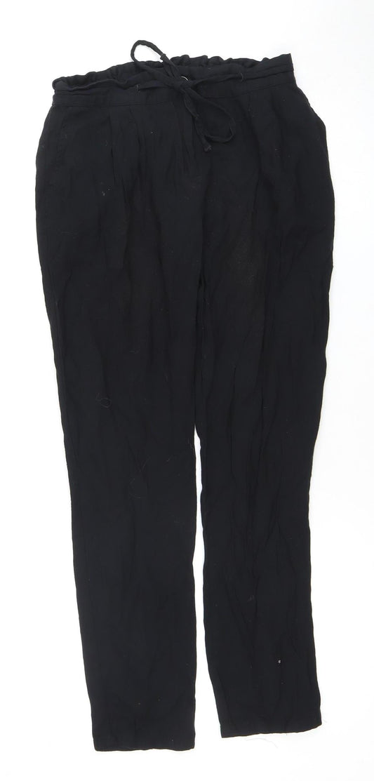 Next Women's Black Relaxed Trousers, Size 8
