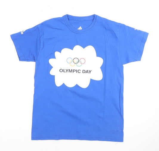 Adidas Boys Blue Olympic Day T-Shirt Size 11-12 Years