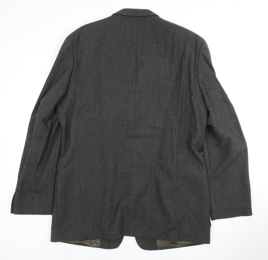 Reed Men's Green Wool Blazer L Regular Notch Jacket